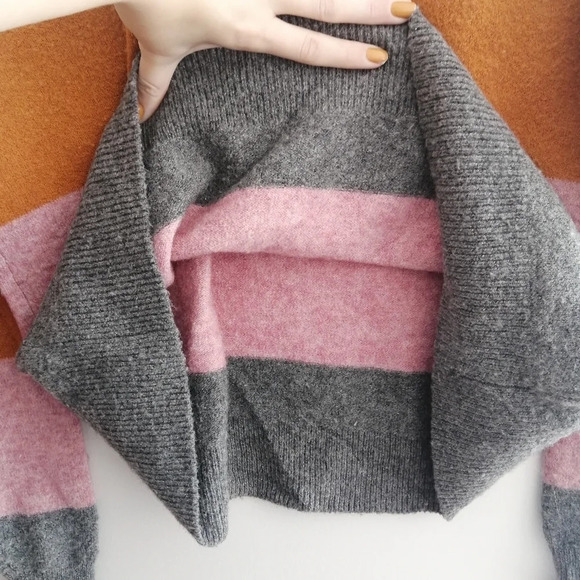 Madewell Crofton Wool and Alpaca Blend Stripe Textured Knit Sweater Oversize XXS - Picture 9 of 16